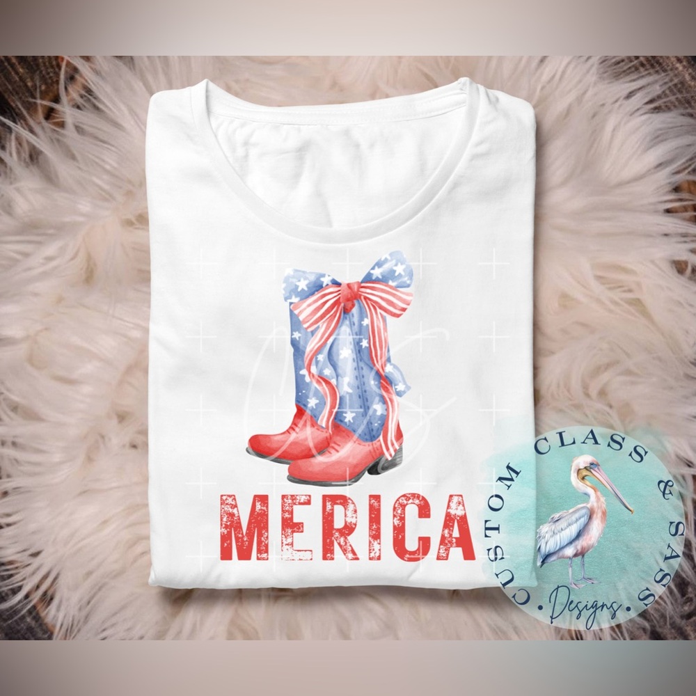 🇺🇸 NEW 4th of July Coquette Merica Tee 🎀👢